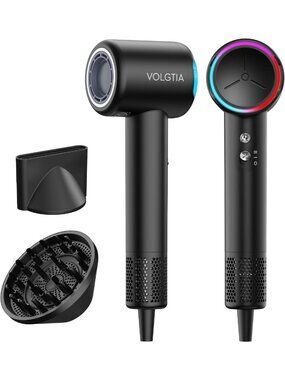 High-Speed Ionic Hair Dryer with Diffuser for Curly Hair, Frizz Control & Fast